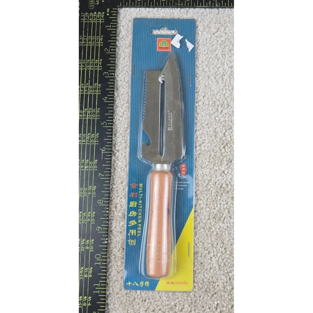 Myland‎ Multi-Kitchen Peel Silver Wood Handle Stainless Steel KKNT0686